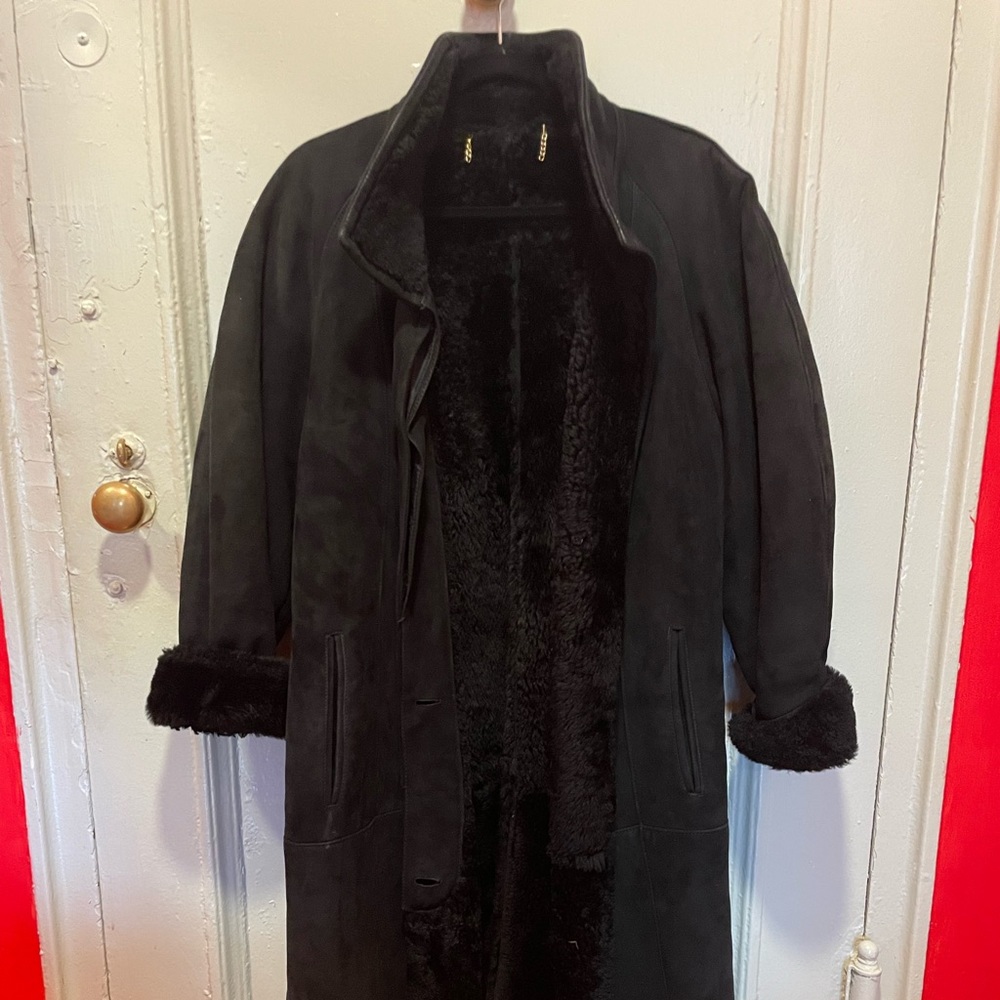 Vintage 90s Shearling Oversized saks fifth avenue coat